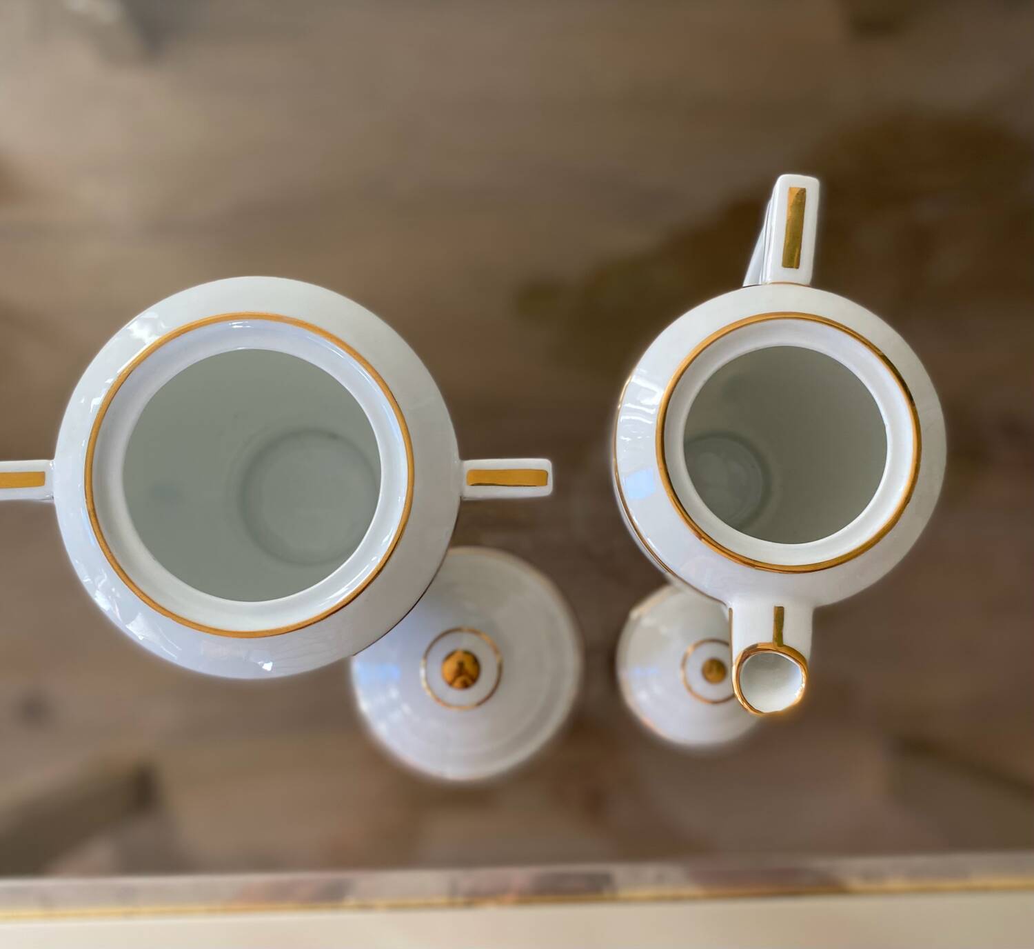 Sugar bowl and milk jug in Pallas Limoge porcelain