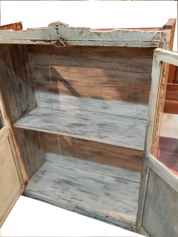 Antique Sideboard Teak Glass Cabinet