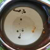 Dark brown ceramic potiche