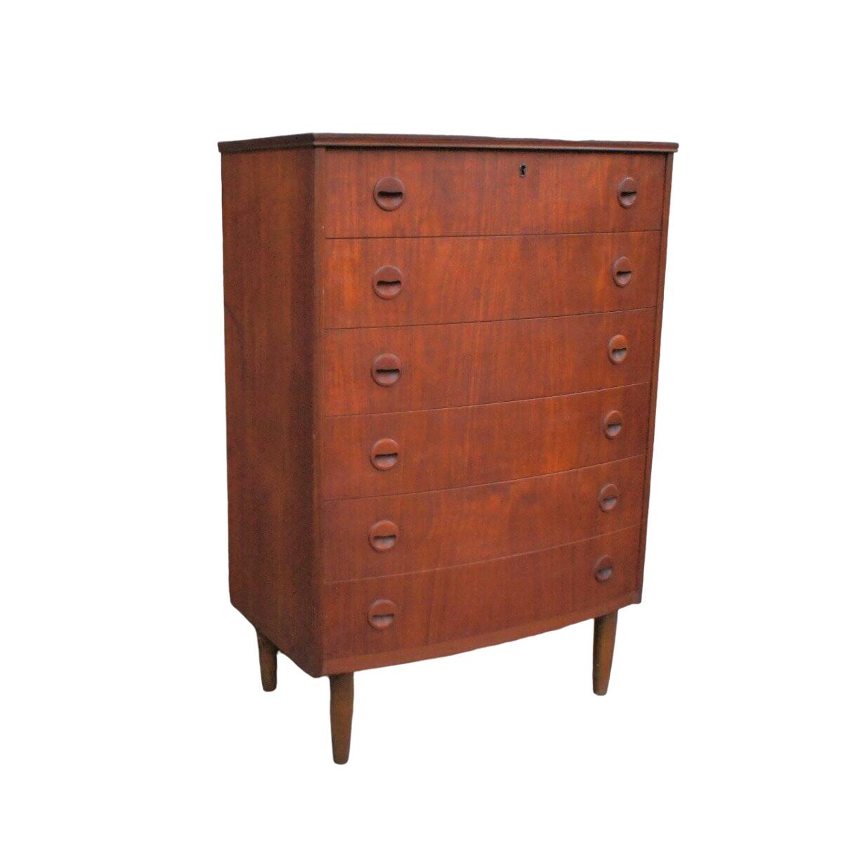 Vintage Scandinavian teak chest of drawers, in the style of Kai Kristiansen