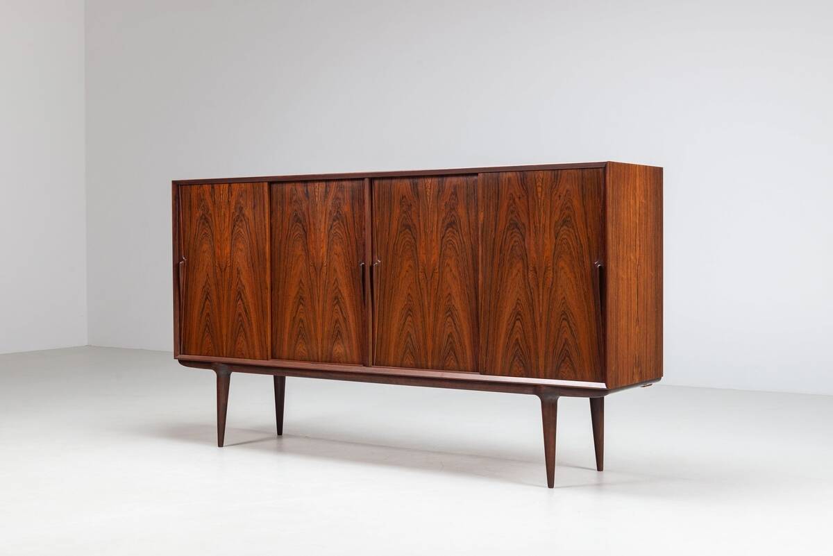 Gunni Omann highboard model 19 in rosewood Omann Jun Denmark 1960