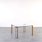 Hollywood Regency Brass and Glass Coffee Tables by Peter Ghyczy, 1970s, Set