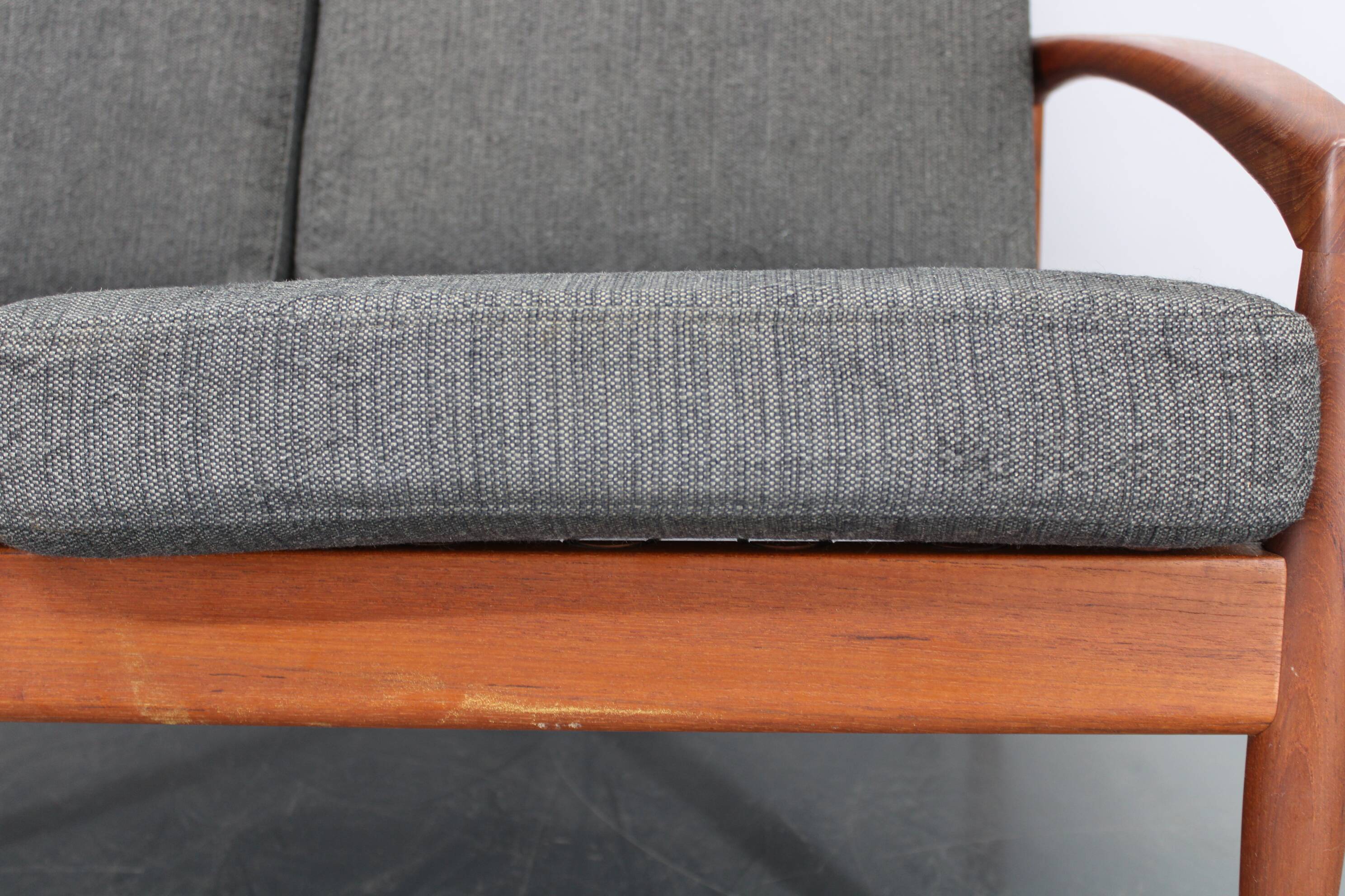 Canapé 2 places en teck Paper Knife de Kai Kristiansen des années 1960, Danemark