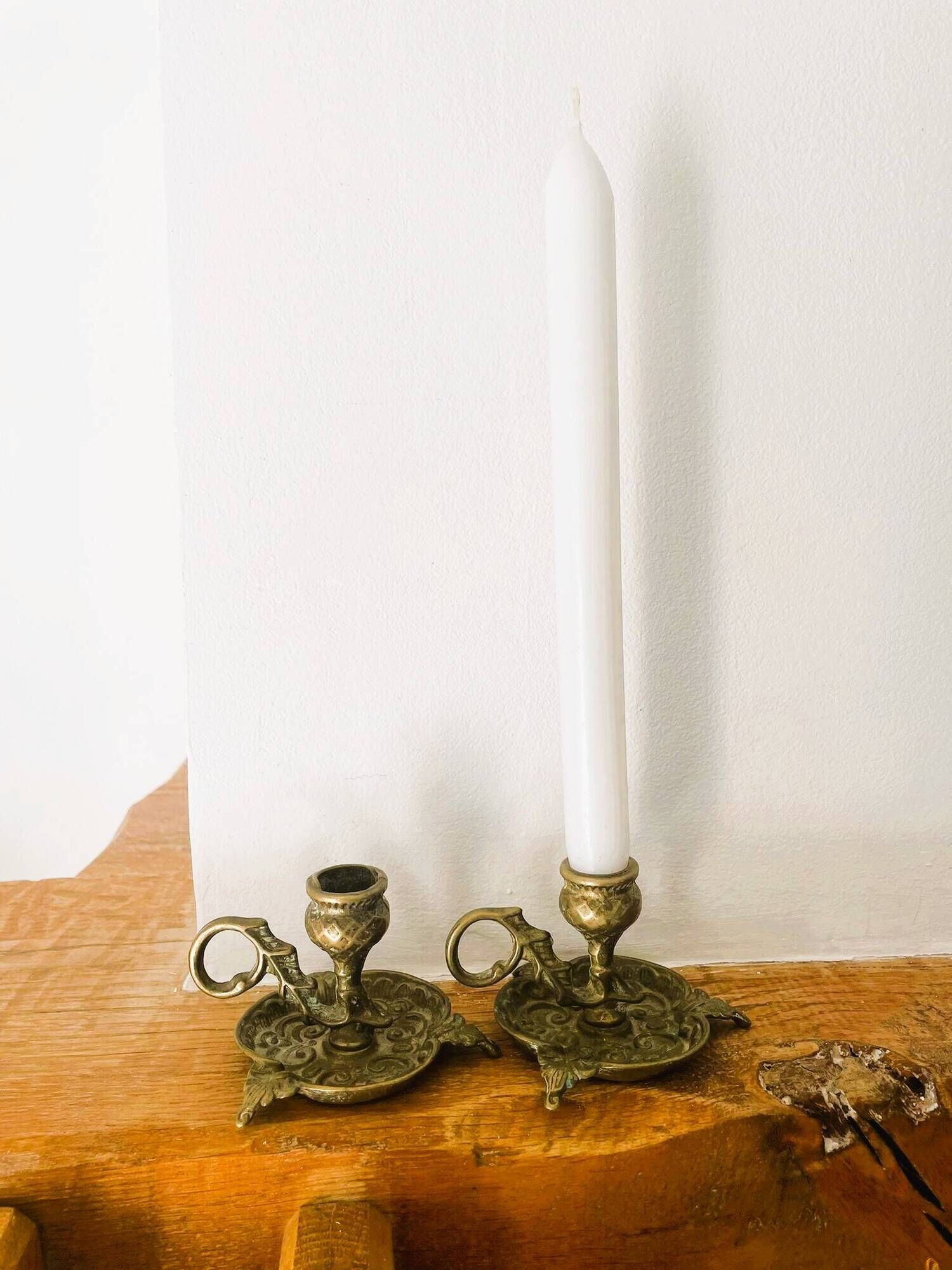 Pair of brass candlesticks