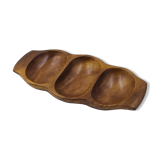 Segmented wooden plateau carved from exotic wood, Asia, 1970s.