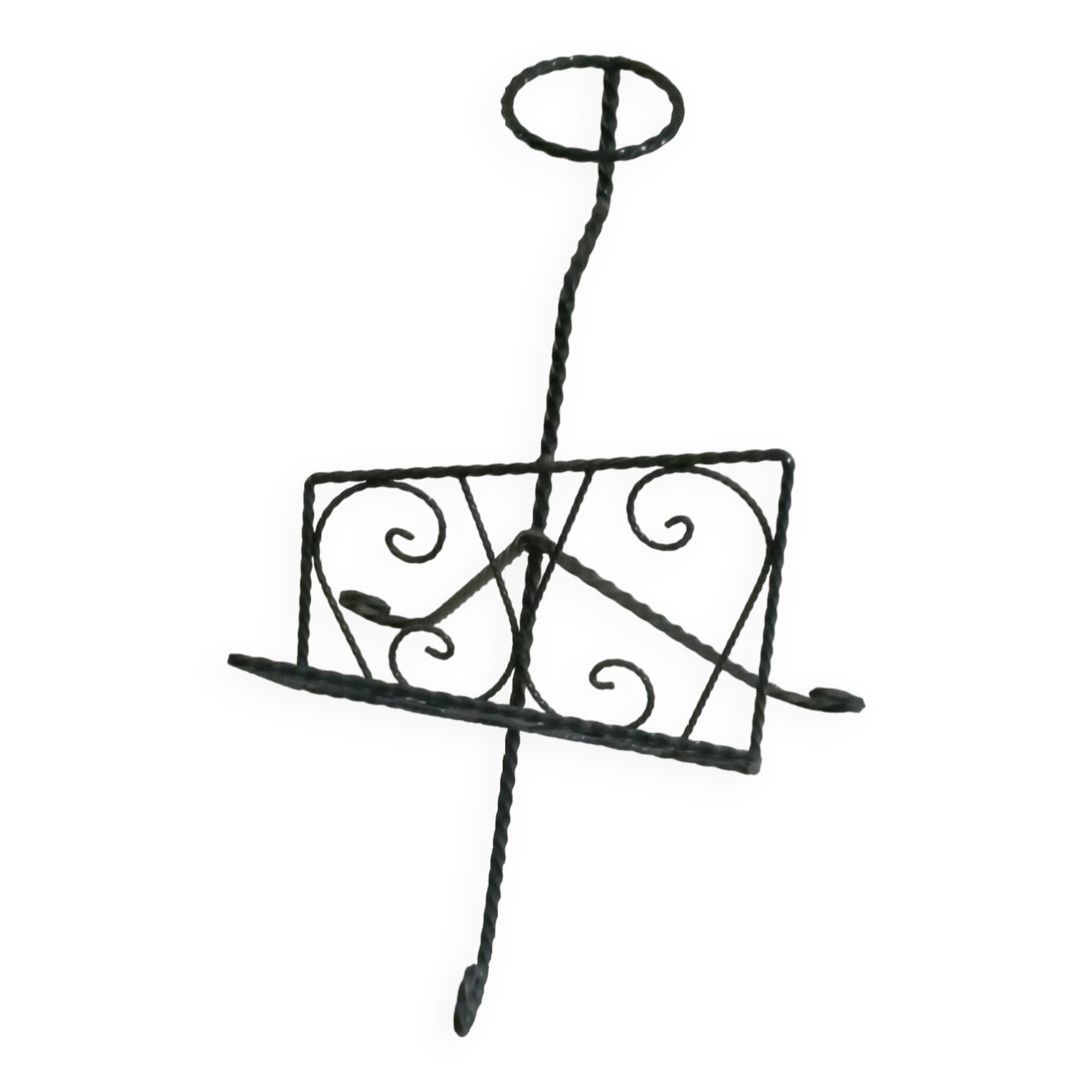 Vintage wrought iron magazine rack
