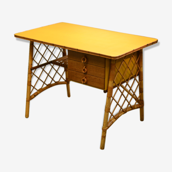 Bureau en rotin vintage