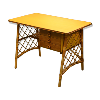 Bureau en rotin vintage
