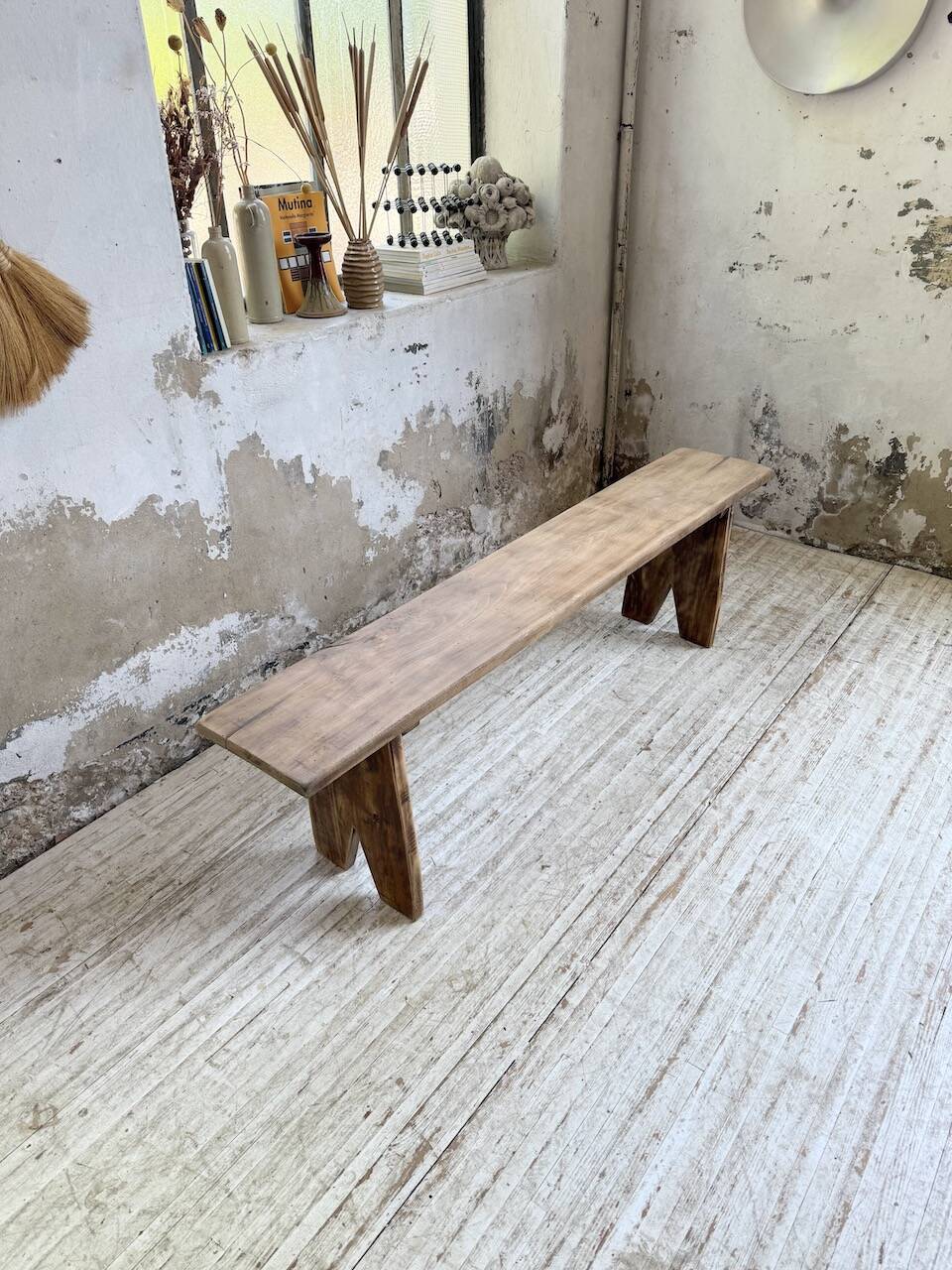 Paire de bancs de ferme en chêne