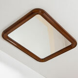 1950s vintage walnut wood mirror