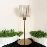 Lampe à poser avec un globe ancien style art déco et un pied doré
