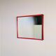 Miroir en cadre rouge postmoderne italien, années 1980
