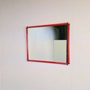 Italian Postmodern Red Frame Mirror, 1980s