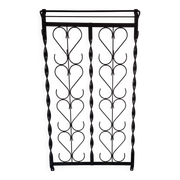Mid century wall mounted wrought iron coat and hat rack, 1960s