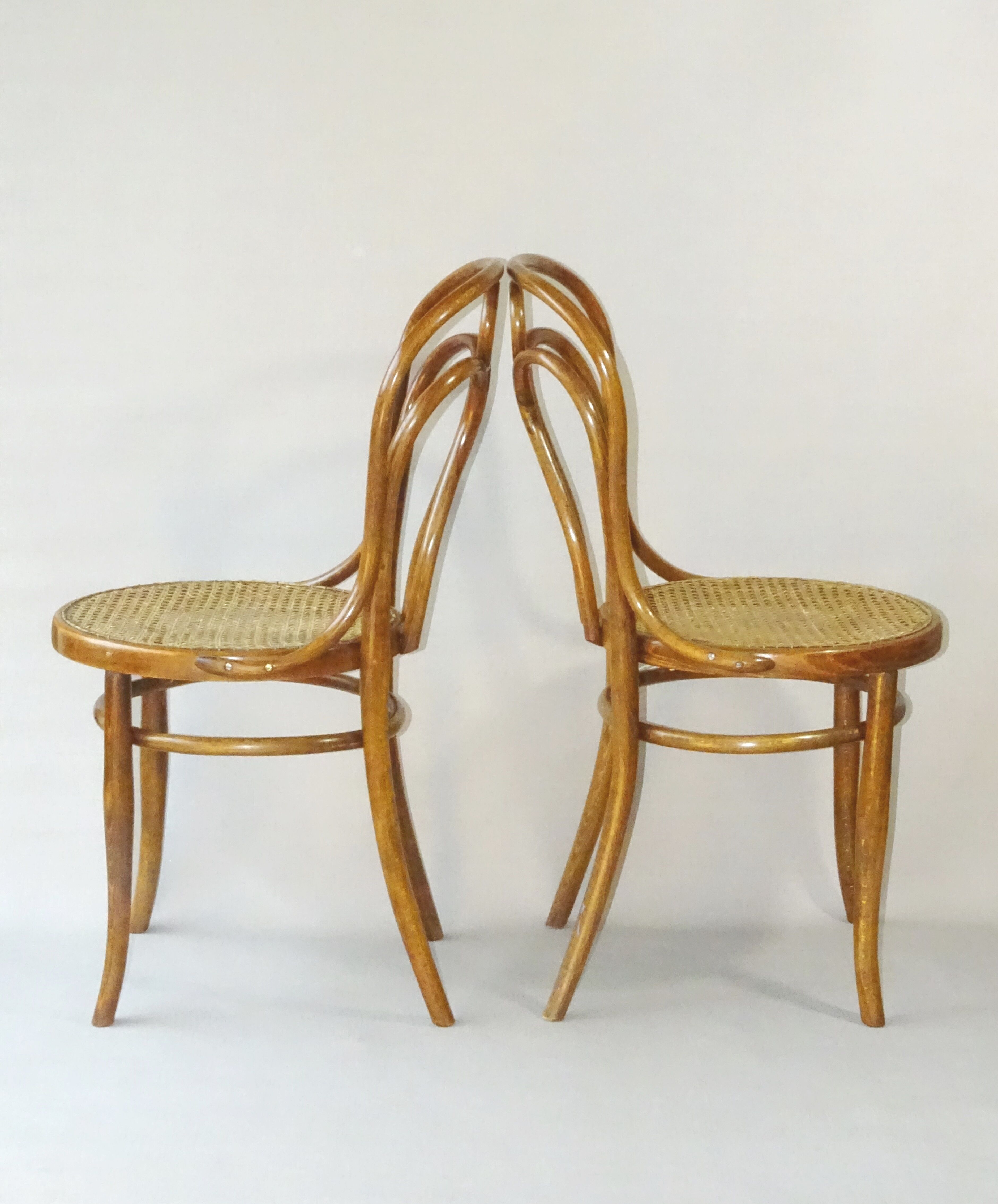 2 engelstuhl bistro chairs from Kohn n°36 around 1900 canned