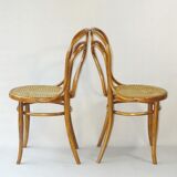 2 engelstuhl bistro chairs from Kohn n°36 around 1900 canned