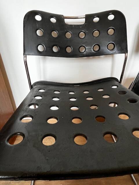 Set of 4 Black Omstak Chairs by Rodney Kinsman for Bieffeplast