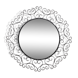 Chaty Vallauris wrought iron mirror 48cm