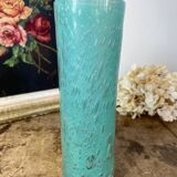 Tubular bubble glass vase