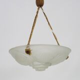 Art Deco washbasin pendant light 1 light in glass with geometric patterns