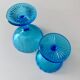 Art Deco pressed glass collection, sugar bowls turquoise