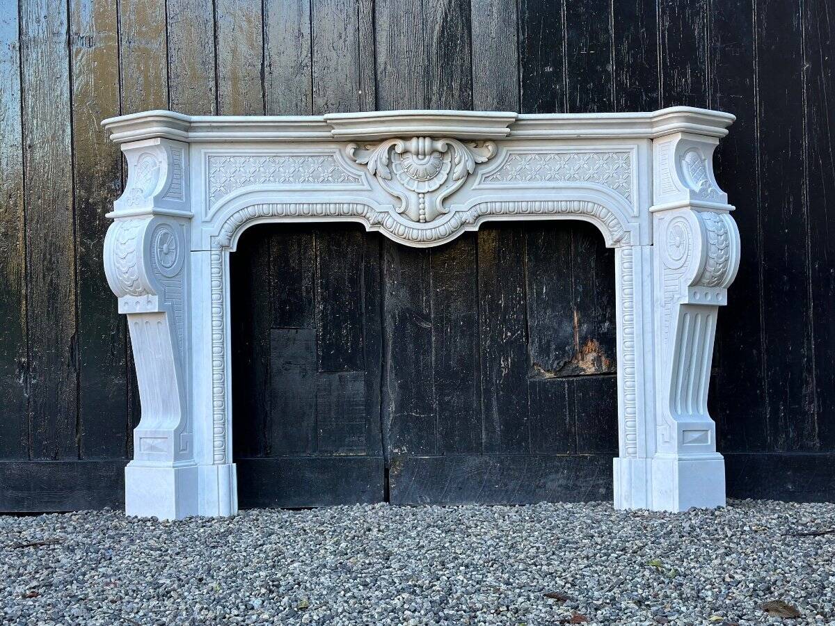 Napoleon III Fireplace In Carrara Marble Circa 1880