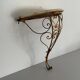 Mid-century floating wall console in wrought iron, 1950, Italy