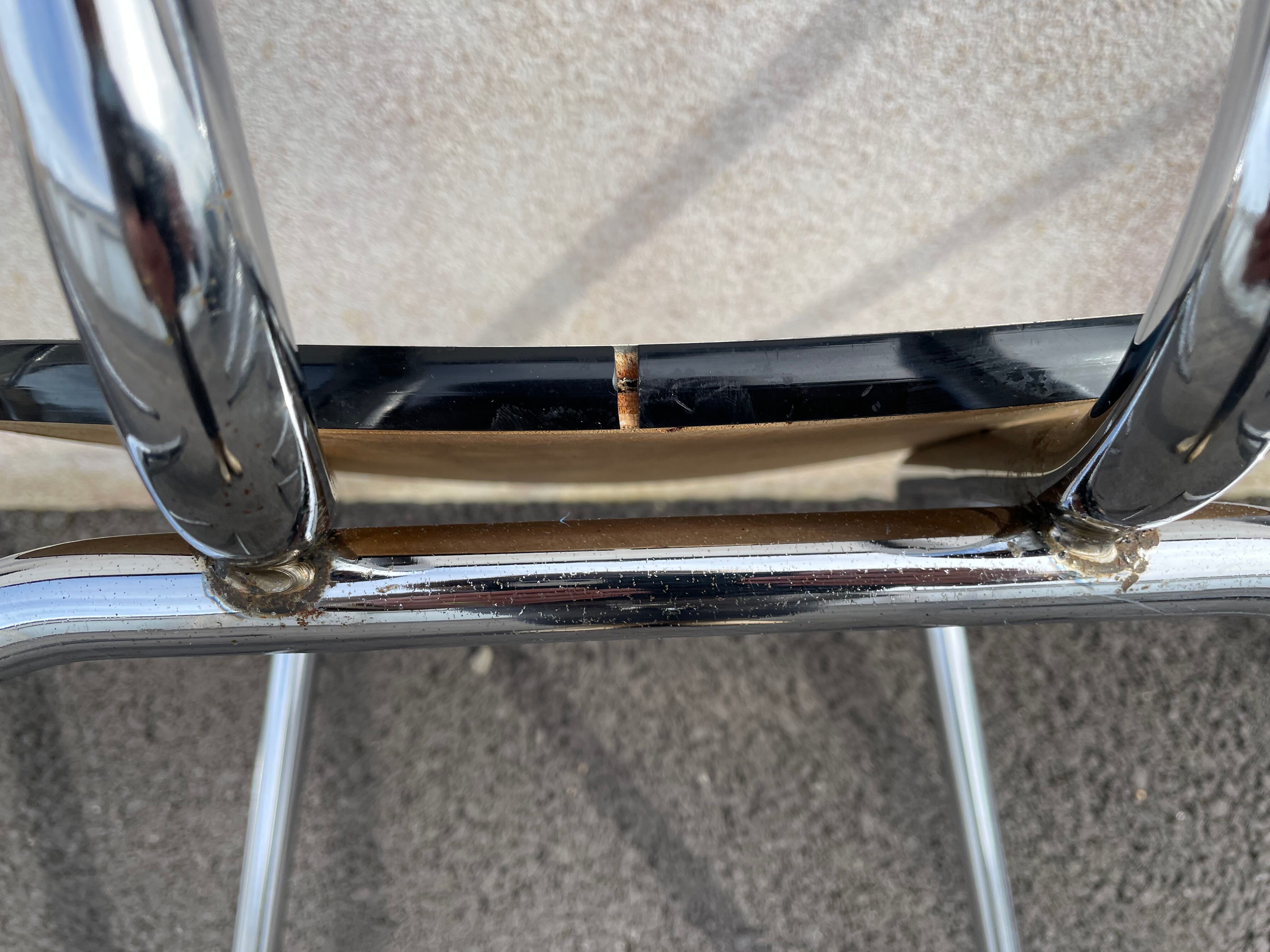 Black marbled formica chairs