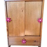 Pop doll toy wardrobe for children wooden furniture 1960 france for room decoration