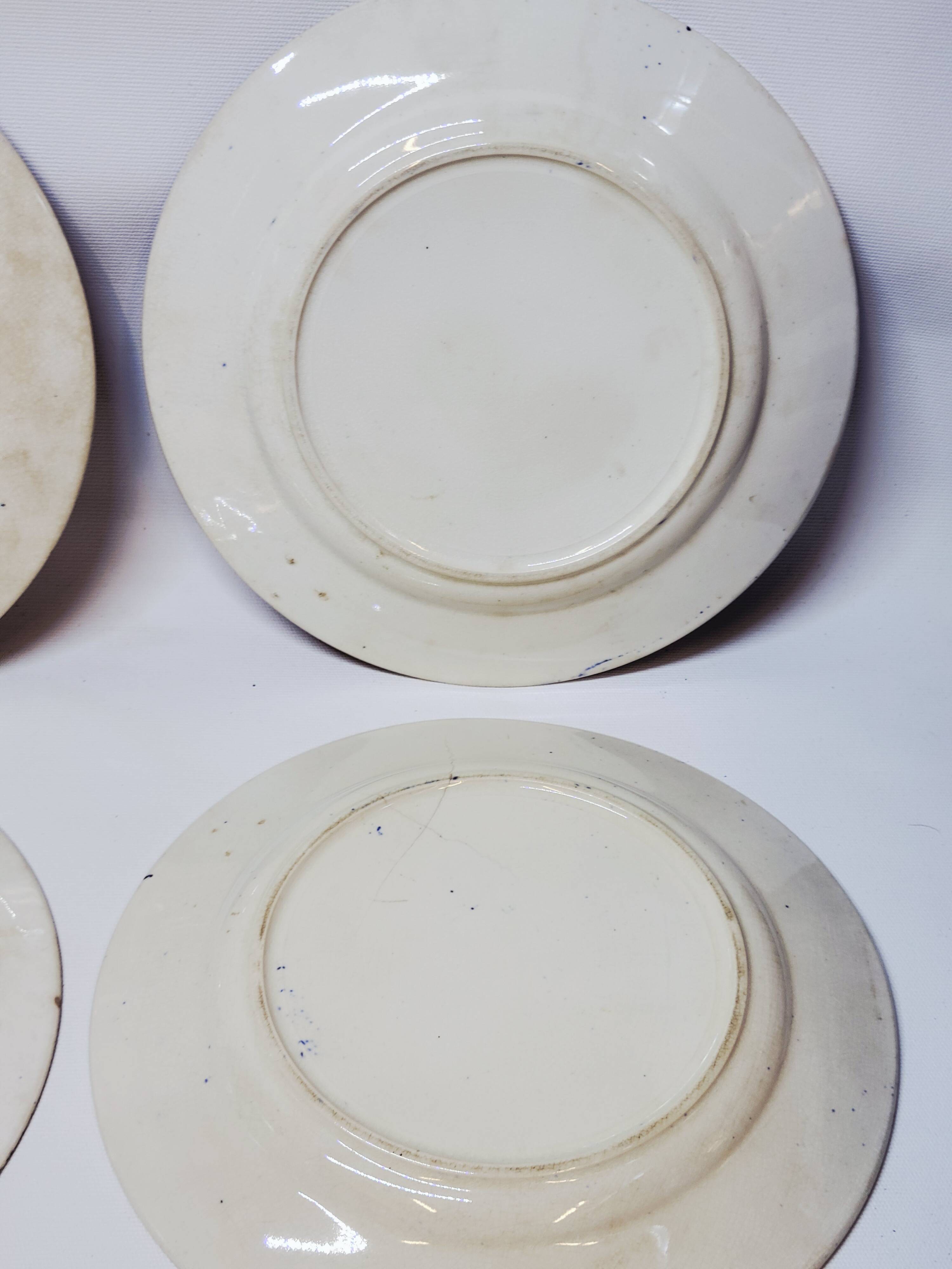 9 Antique Plates 19th Century Blue Willow Pattern Chinese Blue Decor