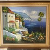 Old Oil Painting Frame Gold Provence Mediterranean Italy