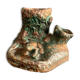 Pyrogenic, naturalistic tobacco jar in glazed terracotta from the 1900s