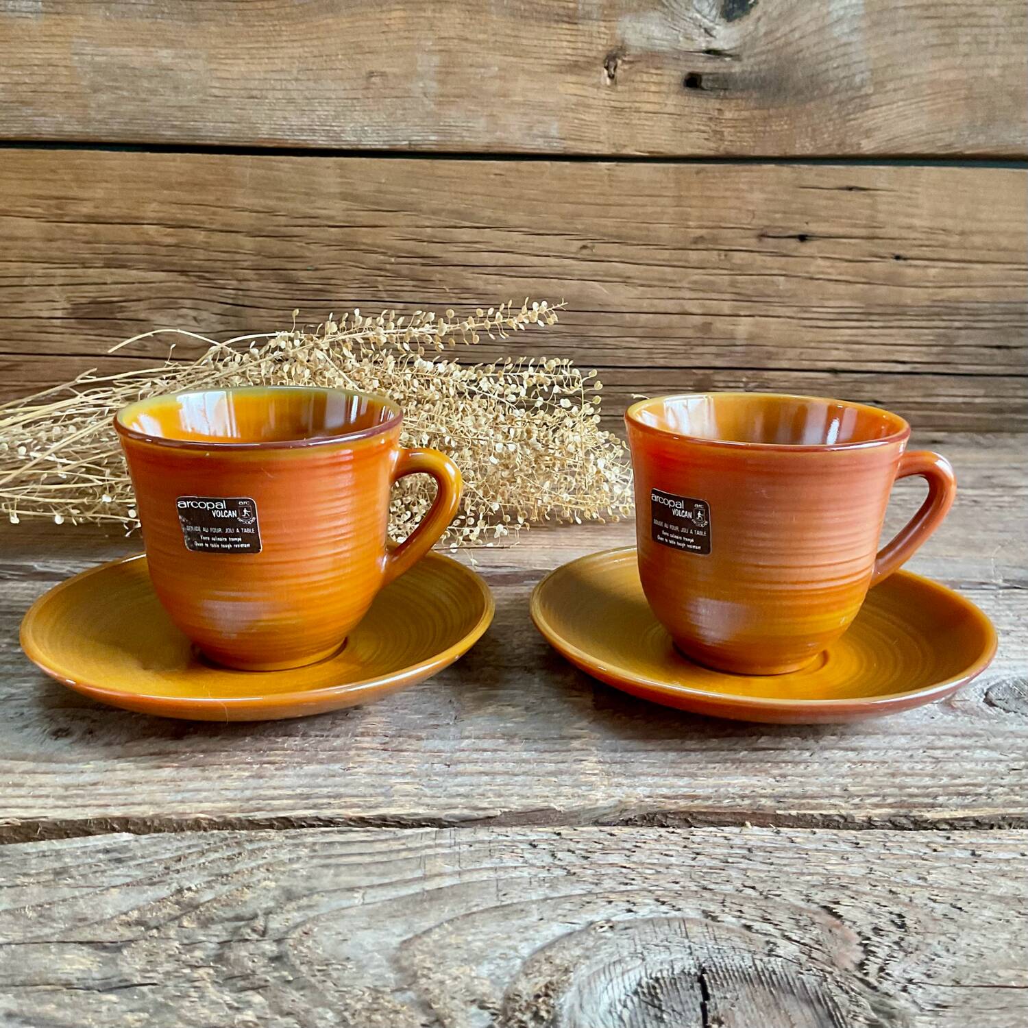 6 vintage "volcan" cups