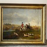 Partie de chasse école anglaise du XIXeme siècle