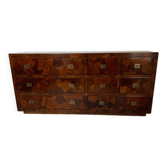 American of Martinsville chest of drawers in olive wood, mid-20th century
