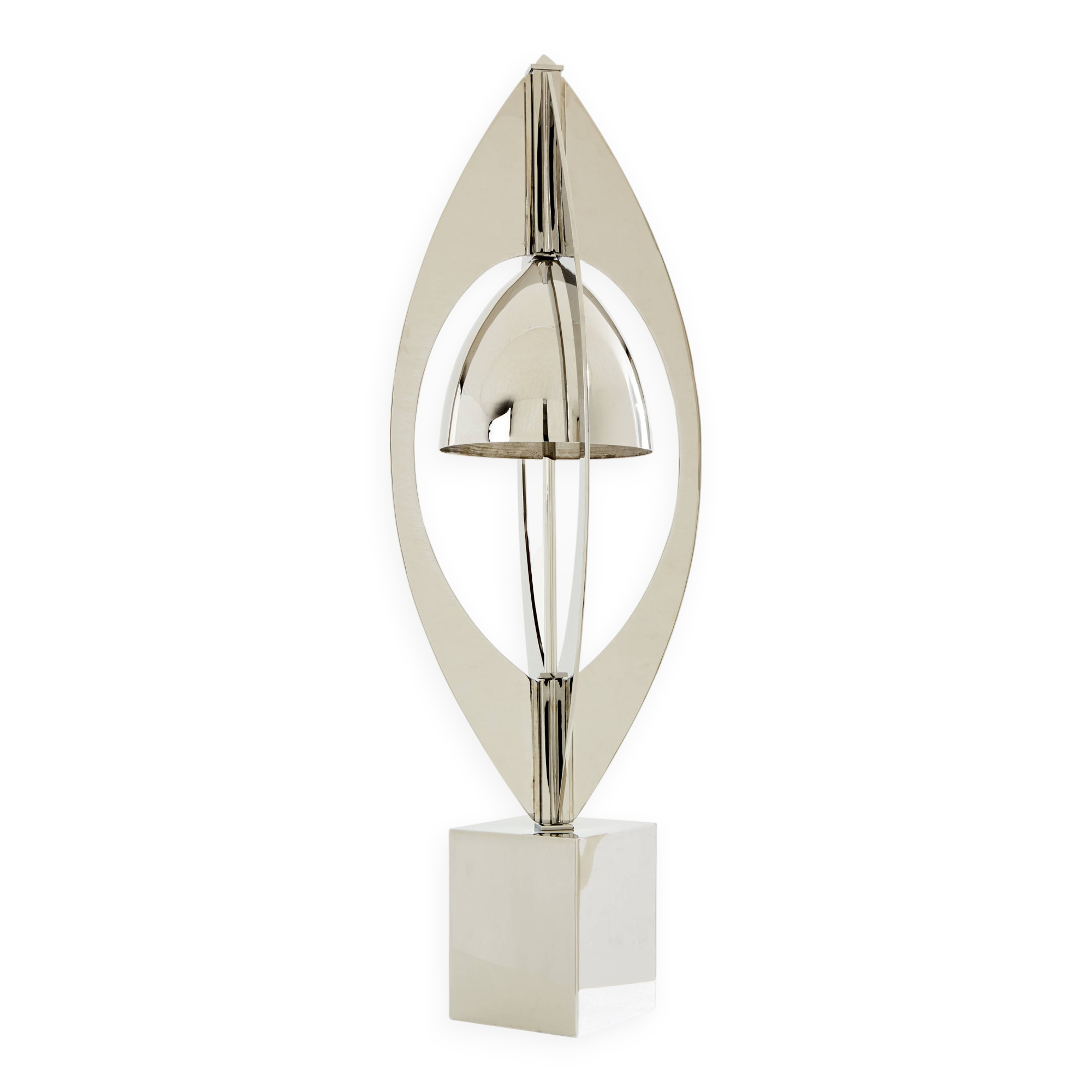 Jacques Charles Ogive Lamp for Maison Charles nickel-plated metal 1965