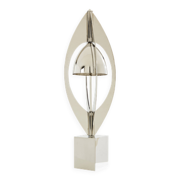 Jacques Charles Ogive Lamp for Maison Charles nickel-plated metal 1965