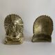 Indian chief bookends in solid gilded brass, 1970