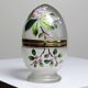 Antique 19th-20th century frosted enamelled glass and brass egg box