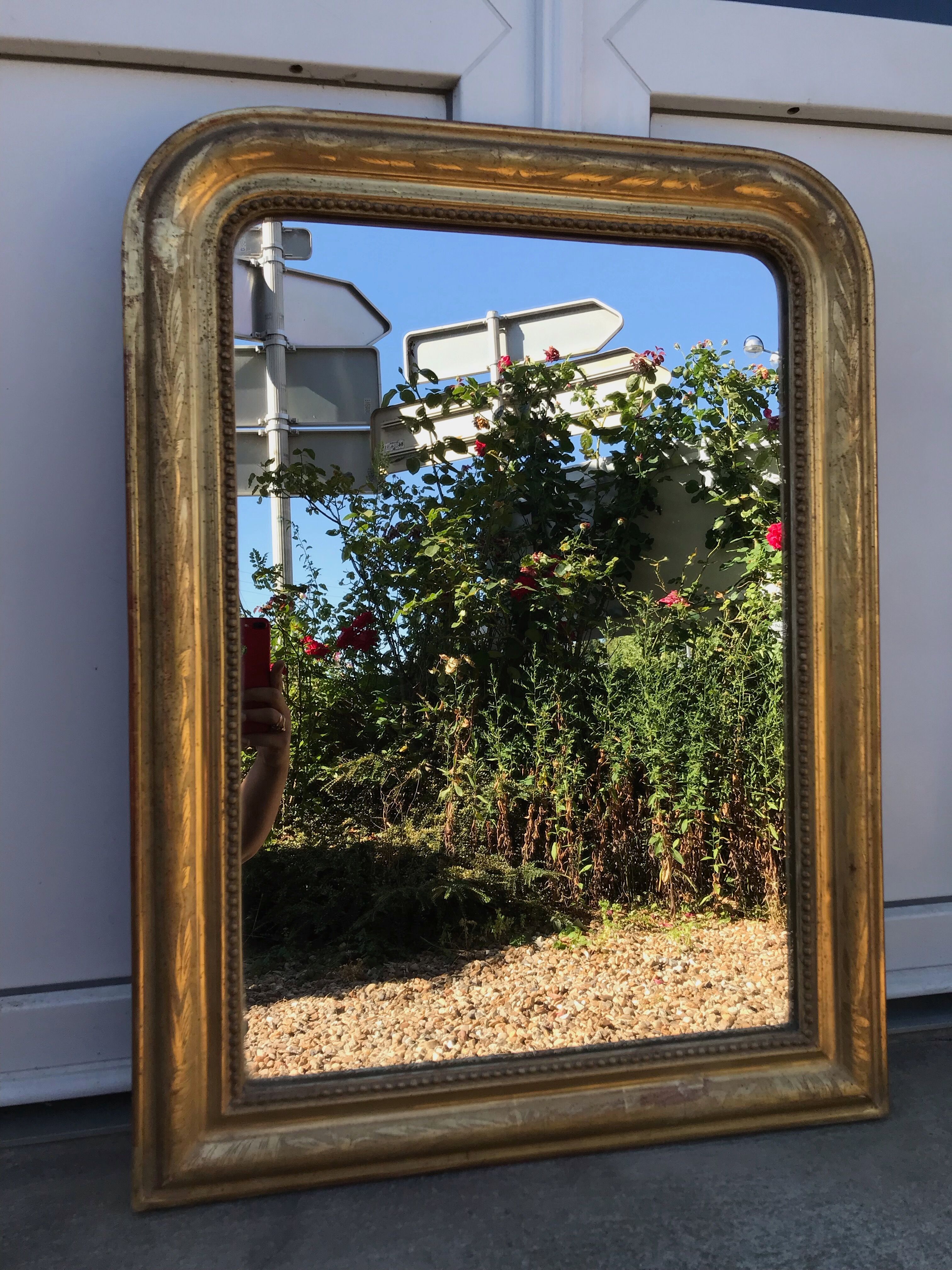 Louis-Philippe gilded mirror with gold leaf 73 x 54,5cm