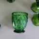Set of 6 green molded glass glasses