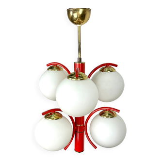 Richard Essig space age design lampe suspendue rouge