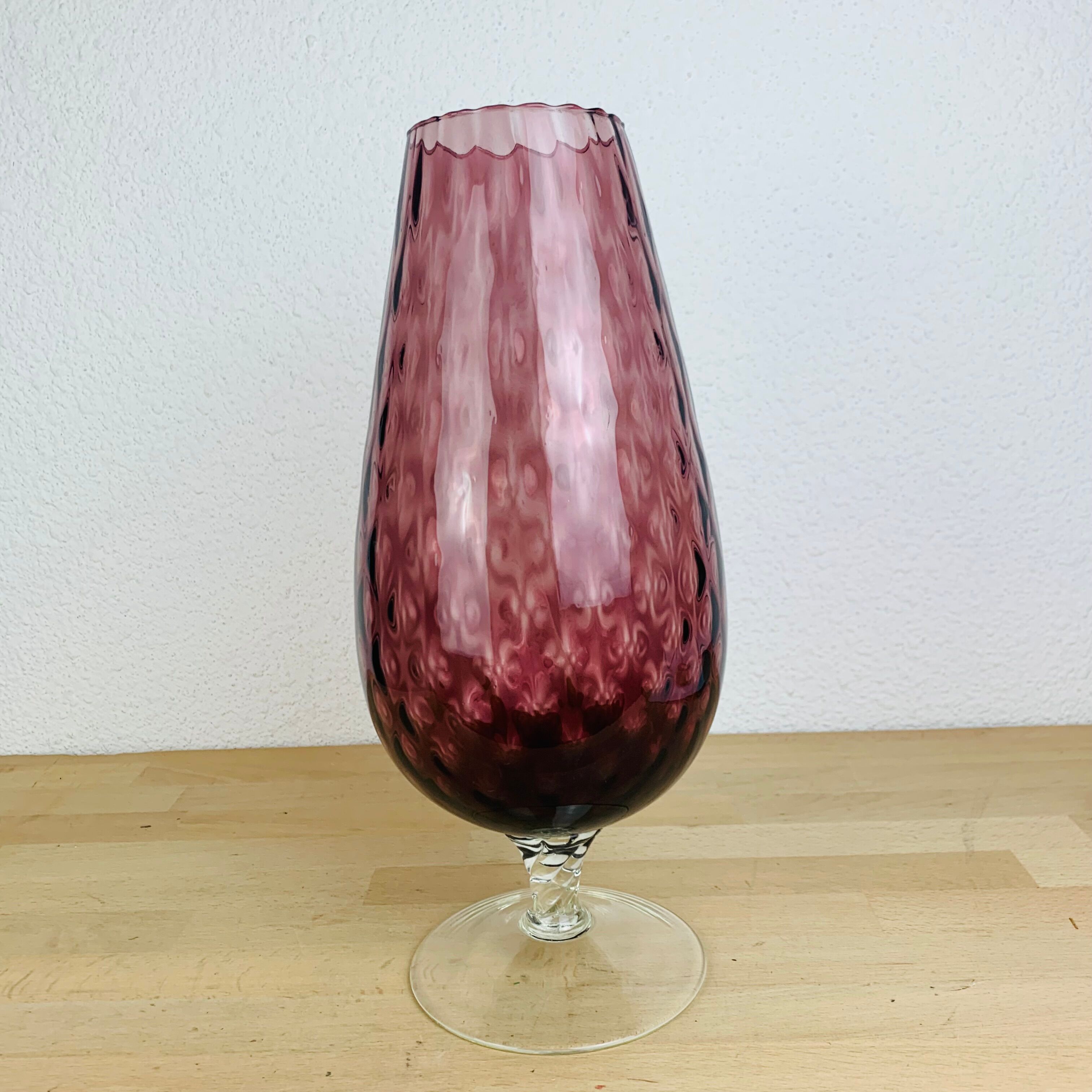 Vase en verre Empoli italien