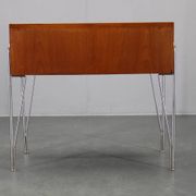 1960s Danish teak shelf cabinet with chrome plated legs
