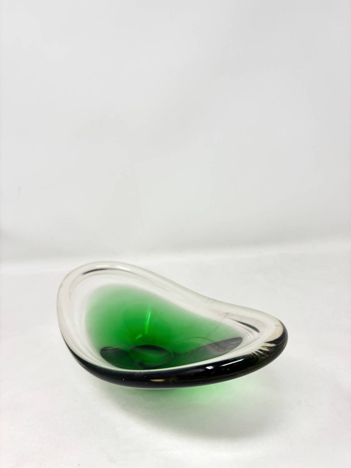 Scandinavian green glass dish