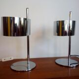 Paire de lampes chromées