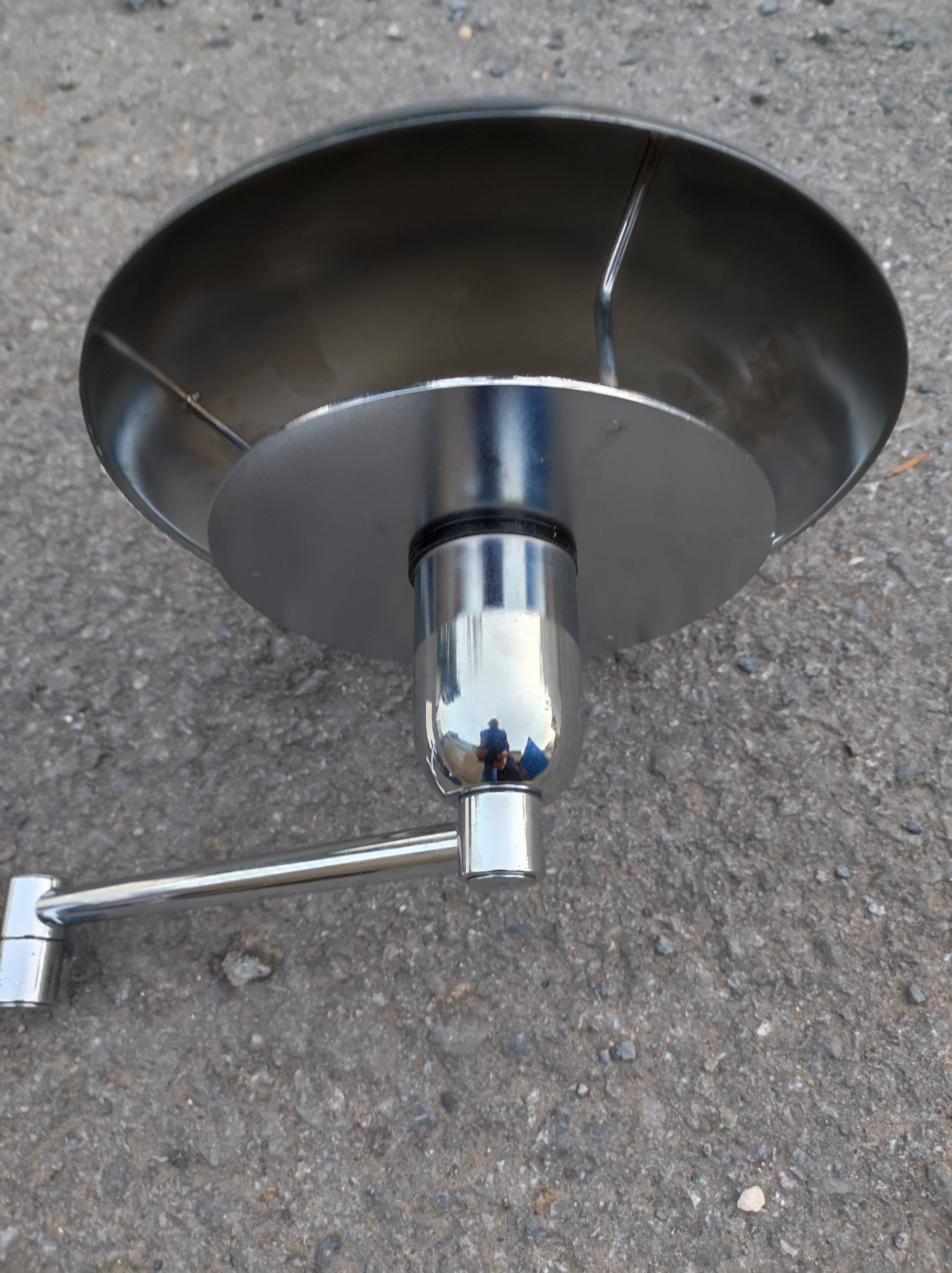 Wall lamp chromed metal 2 articulated arms
