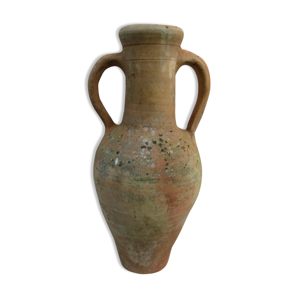 Amphore ancienne avec anse en terre cuite L28xPR28xH53 cm - T0053