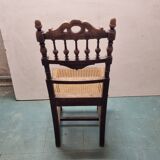 Rattan and wood bedroom chair