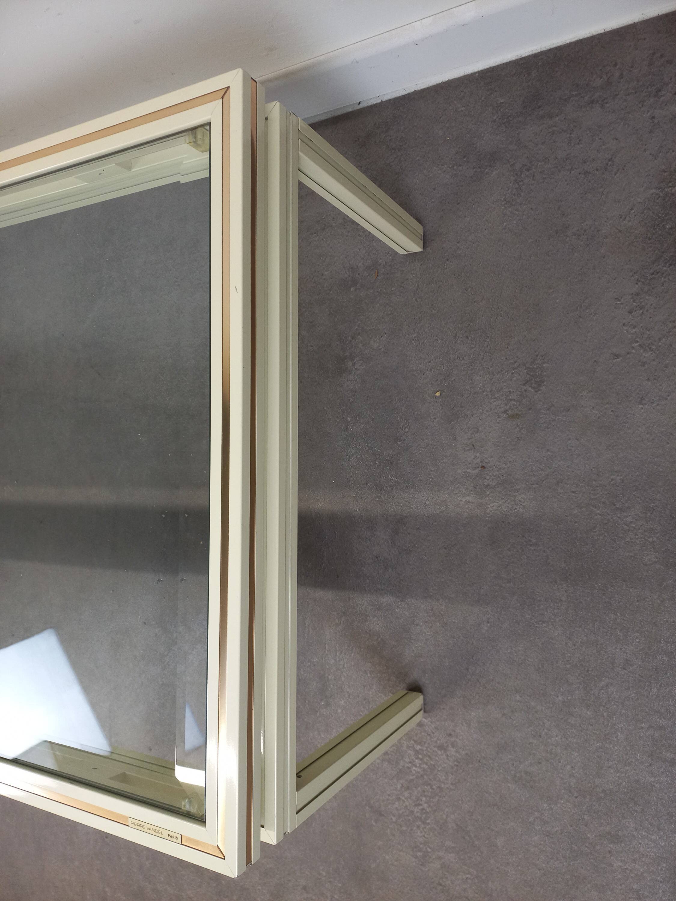 Glass and metal coffee table Pierre Vandel